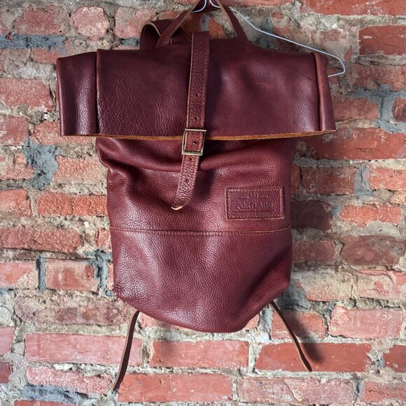 Portland Leather Roll Top Backpack Nutmeg! - Picture 4 of 8